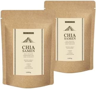 Chia Handel Graines de Chia 2 kg - SuperFood, faible en glucides, végétalien, végétarien, sans gluten, vitamines, sans OGM, convient aux diabétiques, idéal pour les smoothies, 100% graines de chia