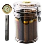 XIFEI Acrylic Humidor Jar with Humidifier and Hygrometerhumidor That can Hold About 18 Cigars