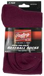 Rawlings Baseball Socks 2 Pair (Large/Maroon)