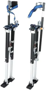 FSBNJKS 36"-50" Black Drywall Stilts Aluminum Tool Stilt with Protective Knee Pads Portabl Adjustable For Painter Walking Painting