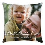 Easycosy Personalised Cushion Cover Fathers Day Birthday Gifts For Her - Personalised Pillowcase Two-Sides Design Custom Pillow With Photo Text For Woman Man Boy Girls Kid 40×40cm-No Filling