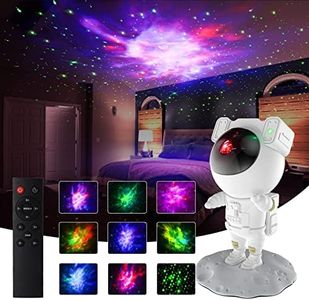 Amazm Kids Star Galaxy Night Light Projector with Timer, Christmas Astronaut Space Buddy Projector for Bedroom, Ceiling, Decor Planetarium Ambiance Gift, 360° Adjustable Starry Sky, Star Projector Night Light