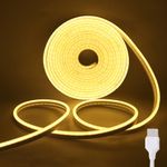 Wisada 5V LED Silicone neon Light USB Power Supply, 3m Warm White LED Strip, IP65 Waterproof Flexible Tape, Indoor and Outdoor Lighting use