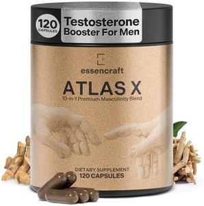 ATLAS X 10-in-1 Masculinity Maximiser Supplement for Men - Energy, Strength & Vitality Capsules with Shilajit, Ashwagandha, Zinc, Safed Musli, Tongkat Ali, Black Maca, Fadogia Agrestis, 2 Month Supply