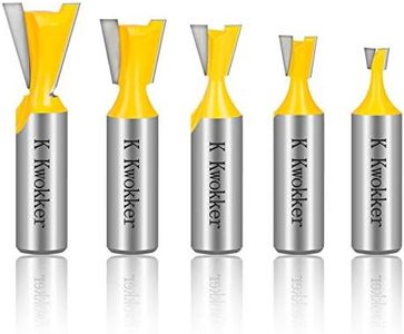 K Kwokker 5 Pcs Dovetail Router Bit 1/2" Shank, Diameters 1/4" 1/2" 3/8" 5/8" and 3/4" Professional Wood Milling Cutter for the Construction of Boxes Drawers Chests and Fine CaseworkWoodworking