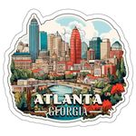 Atlanta Georgia Sticker Adventure Souvenir Decal Vinyl Small Waterproof for Water Bottle Mug Passport Book Scrapbook Notebook Laptop Tumbler Skateboard Computer Phone Size 4" Funny Gift ID44990