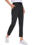 CRZ YOGA Womens 4-Way Stretch Ankle Golf Pants - 7/8 Dress Work Pants Pockets Athletic Travel Casual Lounge Workout Black X-Small