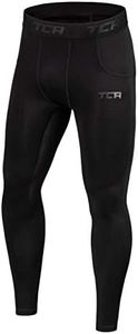 TCA Boys' SuperThermal Compression Base Layer Football Running Leggings Tights - Black Stealth, 10-12 Years