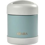 BÉABA - Thermal Meal Preservation Container - For Baby and Children - 100% Airtight - Stainless Steel - Keeps food Hot or Cold for more than 5 hours - Double layered - 300 ml - Grey/Green