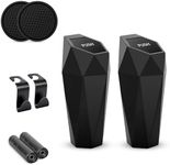 Ouzorp 2Pack Mini Car Trash Cans, Car Accessories for Interior, Leakproof Small Trash Cup for Car, Home, Office with 2Garbage Bag Rolls，2Hooks,2Coasters