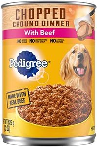 PEDIGREE CHOPPED GROUND DINNER Adult Canned Soft Wet Dog Food with Beef, 22 oz. Cans (Pack of 12)