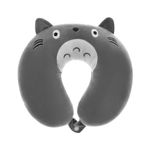 Cartoon Travel Pillow Cute Animal Travel Pillow for Kids Adults 30 * 30cm U-Shaped Elasticity Neck Pillow Support Memory Foam Cushion Pillow for Sleeping Car Airplane Train Girls Boys Gift (A)