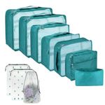 Packing Cubes for Suitcase 10 Sizes Suitcase Organizer Bags 10 Pcs Travel Essentials Luggage Organiser Bags (10Pcs Sky Blue)