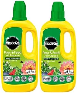 Miracle Gro Plant Food Fertiliser - Pack of 2 x 1L Pour & Feed All Purpose Plant Feed Ready to Use Liquids with Card. Child & Pet Friendly Garden Fertilizer for Outdoor & Indoor House Plants