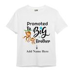 Bouncy Toonz Big Brother T Shirts for Boys Promoted Announcement 100% Cotton Round Neck(bigbro1-white-monkey-4-6y)