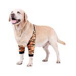 Harikaji Dog Elbow Protector, Elbow Sleeves with Mesh Pad for Medium Large Dogs Prevent Licking Wound(Tiger,L)