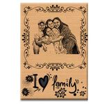 Giftairs I Love Family personalized Wooden Plaque photo frame Personalised Engraved Wooden Frame | Customised Gift Items for Loved ones on their Birthday | Birthday Gift Ideas(Beige, 1 Photo(s),4X6 INCH)