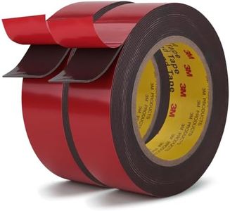 3M Heavy Duty 4611 Double Sided Tape 1" x 13.8 Ft Strong Adhesive Withstands 450°F Waterproof Foam Mounting Tape for Home Office Deco Automotive Metal Glass Bonding (Pack of 2)