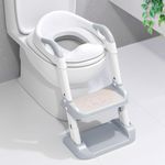 YOOGUN Potty Training Toilet Seat, Adjustable Height Toddler Toilet Seat and Step, Splash Guard Anti-Slip Pad Step Stool Ladder, Foldable Portable & Space Efficient, Toilet Steps for Kids Boys Girls