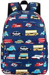 LEDAOU Toddler Kids Backpack for Boys Girls Preschool Kindergarten School Backpack Bookbag School Bag with Chest Strap, Car Airplane, Small, Kids Backpack