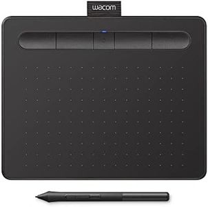 Wacom Intuos Small Bluetooth Graphics Drawing Tablet, 4 Customizable ExpressKeys, Portable for Teachers, Students and Creators, Compatible with Chromebook Mac OS Android and Windows - Black