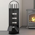 Kingson Black 5-Piece Fireplace Too