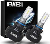 BEAMTECH 9006/HB4 LED Bulbs, S1 Series Fanless 10000LM 50W 6500K Cool White Halogen Replacements, 2 Bulbs