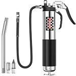 Bravex Heavy Duty Professional Pistol Grip Grease Gun 6000 PSI - 18 inch Flex Hose …