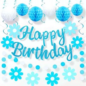 YEOCU Birthday Decorations , No DIY Pre-Strung Happy Birthday Banner