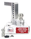 Weigh Safe WS8-2-BA, 8" Drop Hitch, 2" Receiver 12,500 LBS GTW - Adjustable Aluminum Trailer Hitch Ball Mount w/Built-in Scale, 2 Stainless Steel Tow Balls, Keyed Lock, Lifetime Gauge Warranty