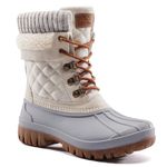 ALEADER Womens Winter Duck Boots Snow Waterproof Boots Insulated Warm Outdoor Cold Weather Beige 11 M US Women