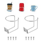 2pcs Stainless Steel Boat Ring Cup Drink Holder, TACYKIBD Universal Car Drink Holder with Screws, Car Bottle Holder Anti-Rocking Cup Holder for Marine Yacht Truck RV Trailer Boat Car Hardware