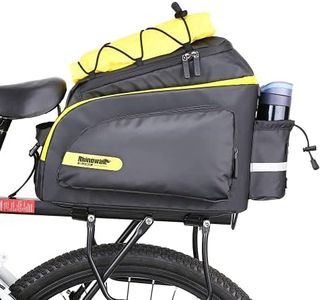 HUNTVP Bike Trunk Bag Bike Rear Seat Bag Waterproof Bike Pannier Bag 17L for Bicycle Cargo Rack Saddle Bag Bicycle Commuter Bag Shoulder Bag Laptop Pannier Rack Bicycle Bag (Green)
