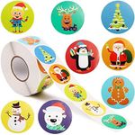 1000 Pieces Holiday Stickers for Kids Classroom, Christmas Stickers Roll for Crafts, Scrapbooking (1.5 in)