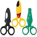 3 PCS Children Safety Scissors Set, Toddler Scissors Kids Scissors, Cute Art Craft Plastic Scissors Pre-School Training Scissors for Kids(Crocodile, Dolphin, Crab)