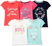 Max Girl's Floral Regular T-Shirt (M20CBTAMZ1MULTI_Multicolour 7 8 Years)