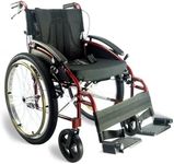 Voyager Self Propel Folding Outdoor All Terrain Wheelchair - Choice of Sizes and Colors (Red, 18" Seat Width)