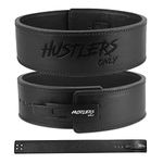 Hustlers Only Weight Lifting Belt with Lever Buckle Genuine Leather Gym Belt for Deadlift, Power Lifting, Workout Belt 10mm thickness for Back Support, Lifting Belt for Men and Women (S, Black)