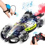 Axirata F1 Gesture Hand Remote Control Car Drift RC Car for Kids Age 6-12 Year Old 2.4 GHz 4WD 360°Rotation F1 RC Stunt Car with Light & Music & Spray 1:12 Scale Toy Car Birthday Gift for Boys Girls