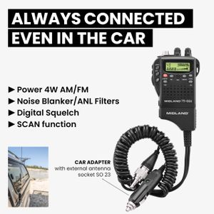 Midland Alan 42 DS Portable CB Radio – Multi-Band AM/FM, EU License-Free