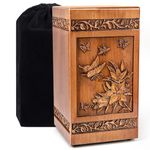 Handmade Wooden Urns for Human Ashes Adult Male Female 250lbs Engraved Butterfly Cremation Urn Box Funeral Decorative Urn Burial(Butterfly-2)