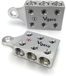 Vgate 6x2/0 AWG Gauge Post Battery Terminals, for Lithium or AGM Lead Acid Battery with Bolt Down Ends or Threaded Studs, M10 or 3/8”-16