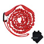 DoThisAllDay Bike Tow Rope for Kids Going Uphill,Compatible with Any Bicycle,118Inches After Stretching(Red)