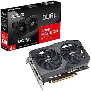 ASUS DUAL AMD Radeon RX 7600 V2 OC Edition Scheda Grafica, 8 GB GDDR6 128-bit 18 Gbps PCIE 4.0, GPU Tweak III, DUAL-RX7600-O8G-V2