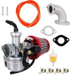 RUTU PZ22 Carburetor 22mm Carb with 38mm Air Filter Cleaner Intake Pipe Kit for SSR 110cc 125cc Sunl Roketa Taotao Monkey Coolster ThumpStar CRF Pit Bike Atv Quad Parts