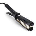 6 Teeth Corrugated Hair straightener Styling Tool, Adjustable Temperature Ceramic Tourmaline Straight Plate Clip for volume waver and corrugated big hair crimper iron crimped