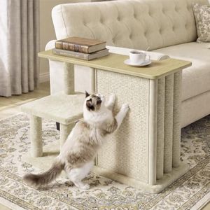 Homegroove Cat Scratch Furniture Protector with Side Table, Wood, Right