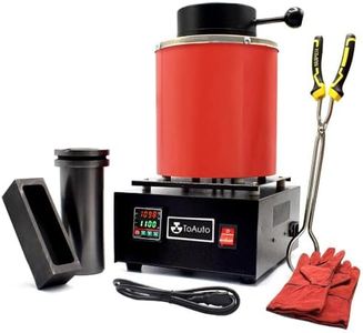 TOAUTO 3KG Gold Melting Furnace TGF3000,1400W 2000F Digital Electric Melting Furnace with Graphite Crucible for Melt Scrap, Silver, Gold, Copper, Aluminum 110V Refining Casting Furnace