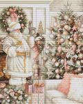 Luca-S counted cross stitch kit "White Santa with Christmas Tree", 25x32cm, DIY