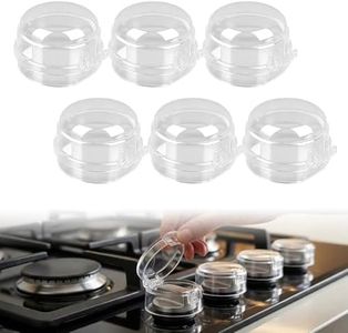 6 Pack Stove Knob Safety Covers,Clear View Stove Knob Safety Covers,Knob Switch Protective Covers for Stovetop Protection,Fits Most Models (Transparent)